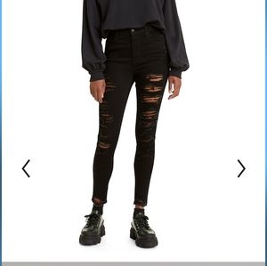 Levis 720 high rise super skinny distressed jeans 25